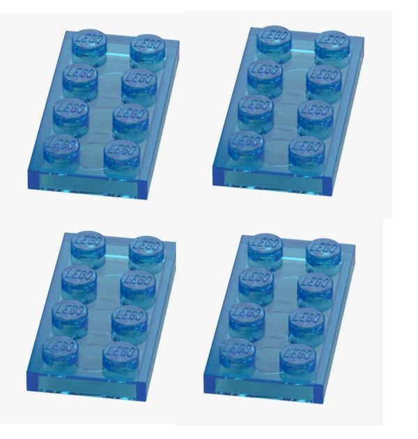 LEGO 4x Platte 2x4 Transparent Blue Blau 5584 6513941 Plate Ersatzteile NEU