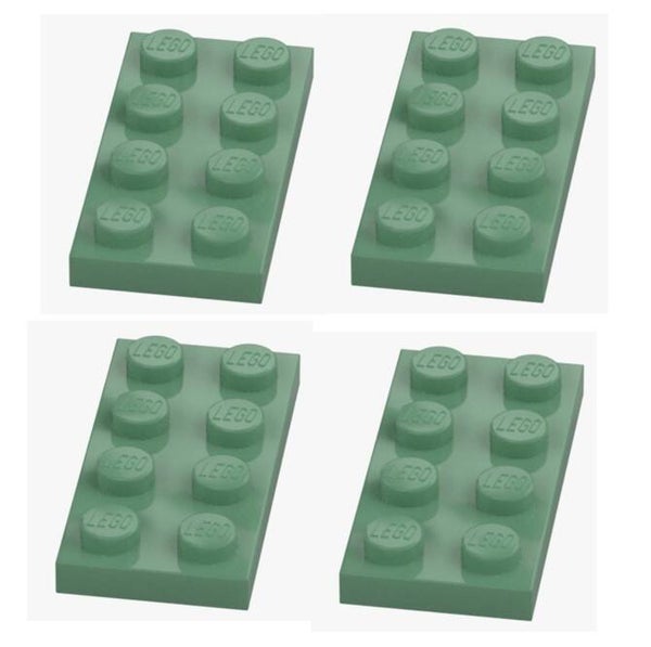 LEGO 4x Platte 2x4 Sand Green Olivgrün 3020 6249817 Plate Ersatzteile NEU