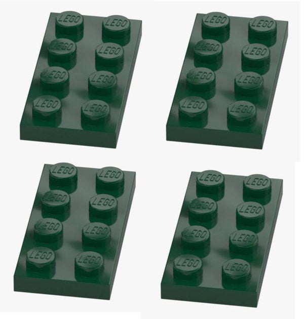 LEGO 4x Platte 2x4 Earth Green Dunkelgrün 3020 4586057 Plate Ersatzteile NEU