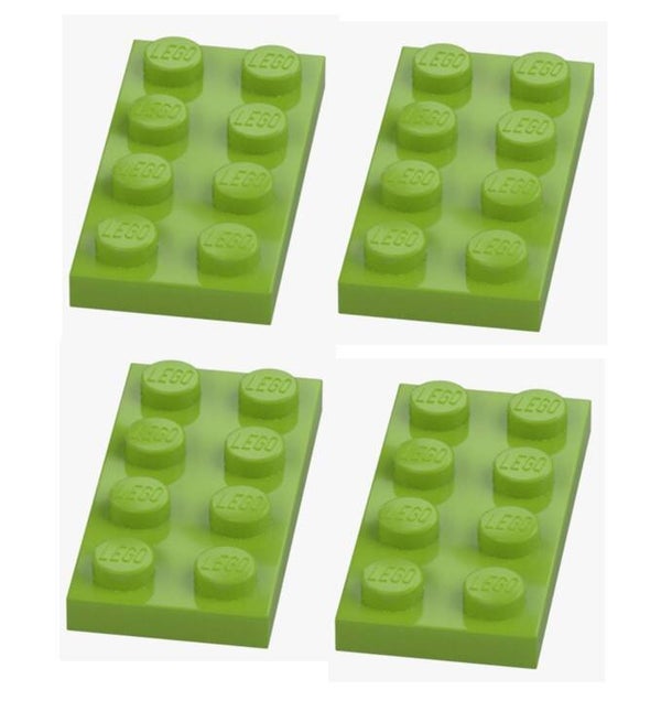 LEGO 4x Platte 2x4 Bright Yellowish Green Grün 3020 4537936 Plate Ersatzteile