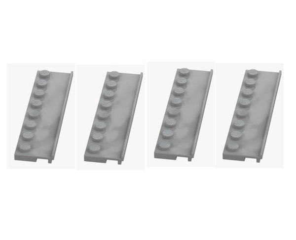 LEGO 4x Platte 2x8 mit Schiene Hellgrau 30586 4222019 Door Rail Neu Modified