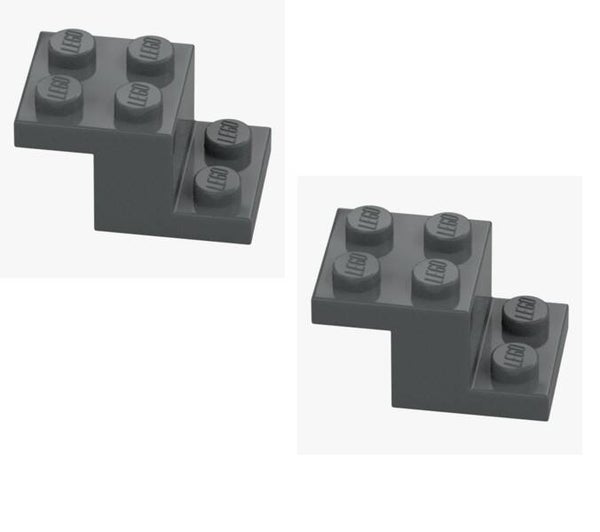 LEGO 2x Winkelträger 2x3 Dark Stone Grey 73562 6395363 Bracket Grau 2X3X1