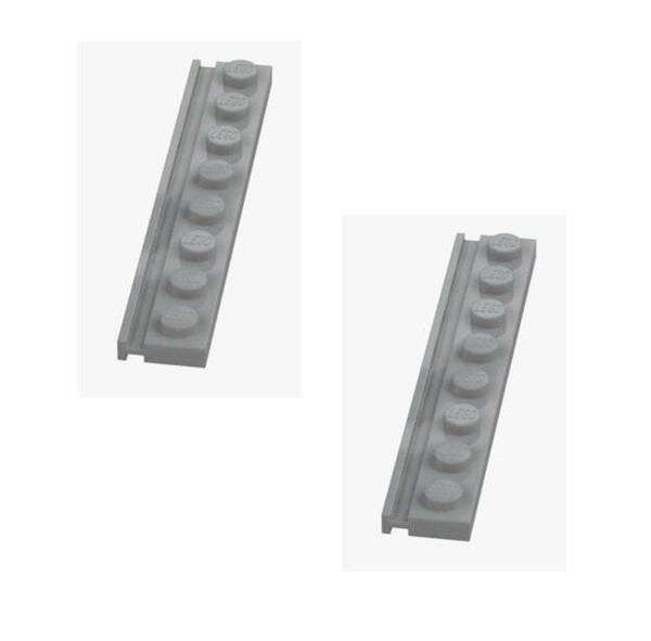 LEGO 2x Platte 1x8 mit Schiene Hellgrau 4510 4211498 Door Rail Medium Stone Grey