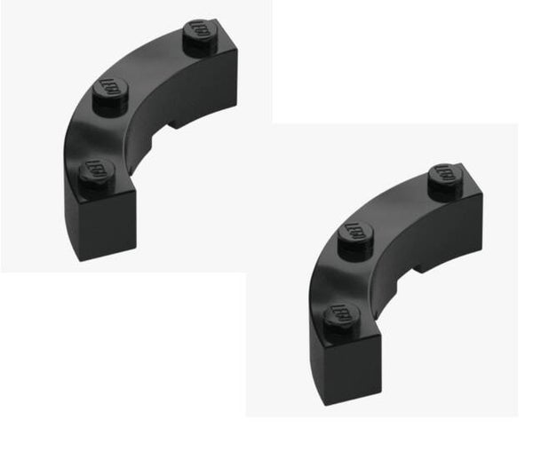 LEGO 2x Bogenstein 4x4 Viertelkreis Schwarz 48092 6252902 Macaroni Black Neu