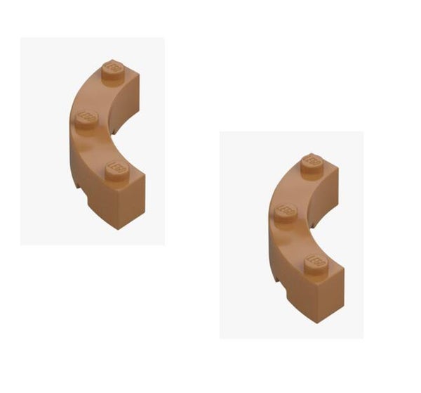LEGO 2x Bogenstein 4x4 Viertelkreis Nougat 48092 6022004 Macaroni 4x4x1 NEU