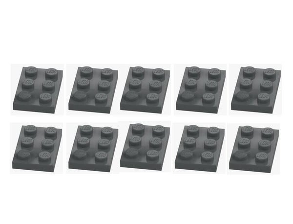 LEGO 10x Platte 2x3 Dunkelgrau 3021 4211043 Dark Stone Grey NEU Plate Baustein