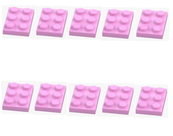 LEGO 10x Platte 2x3 Rosa 3021 6102999 Light Purple Plate Bausteine Baustein