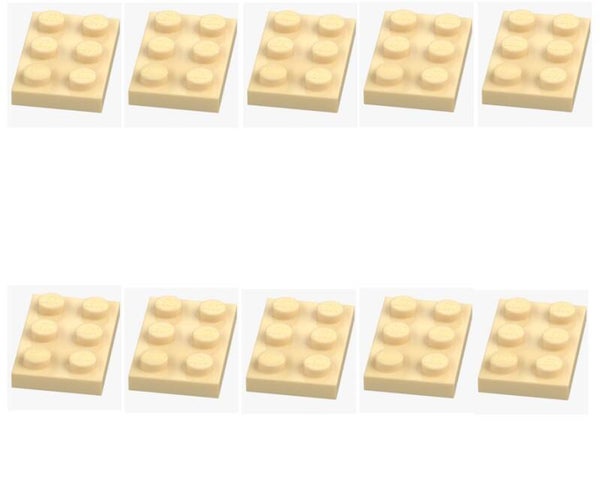 LEGO 10x Platte 2x3 Beige 3021 4118790 Brick Yellow Tan Plate Bausteine Baustein