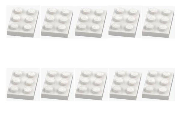 LEGO 10x Platte 2x3 Weiß 3021 302101 White Plate Bausteine Baustein NEU