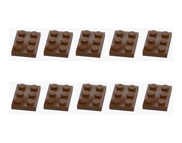 LEGO 10x Platte 2x3 Braun 3021 4211189 Reddish Brown Plate Bausteine Baustein