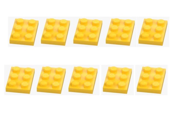 LEGO 10x Platte 2x3 Gelb 3021 302124 Bright Yellow Plate Bausteine Baustein NEU