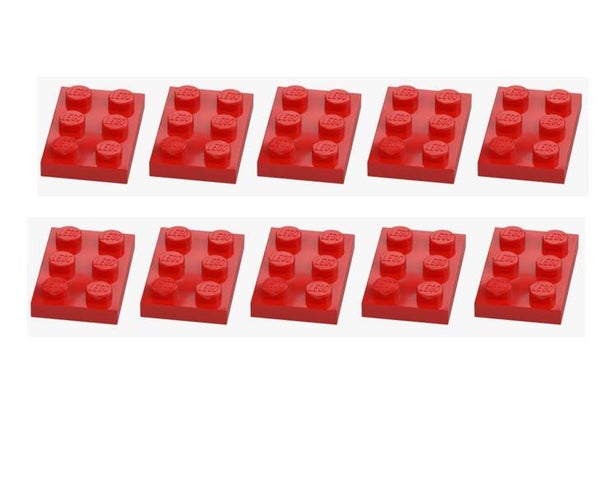 LEGO 10x Platte 2x3 Rot 3021 302121 Bright Red Plate Bausteine Baustein NEU