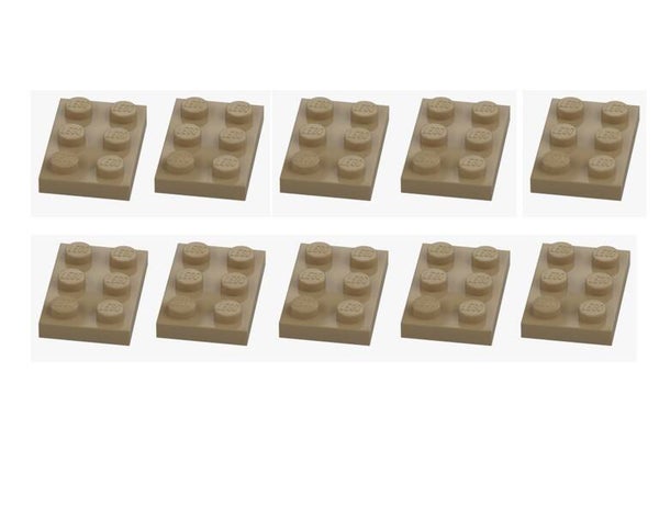 LEGO 10x Platte 2x3 Beige 3021 6035540 Sand Yellow Dark Tan Plate Baustein NEU