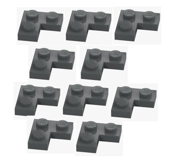 LEGO 10x Eckplatte 1x2x2 Grau 2420 4210635 Dark Stone Grey Ecke Plate Corner 2x2