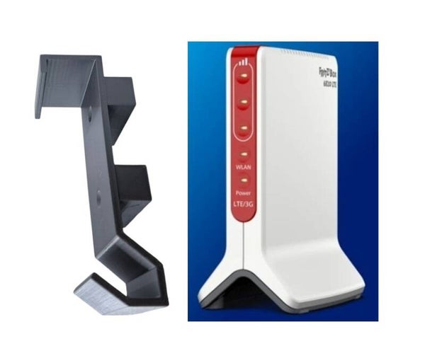 Wandhalterung passend für FRITZ!Box 6820 LTE Router Grau Metallic PETG Halter