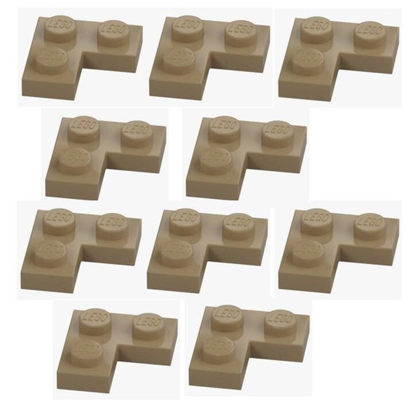 LEGO 10x Eckplatte 1x2x2 Beige Sand Yellow 2420 4550168 Eckplatte Black 2x2