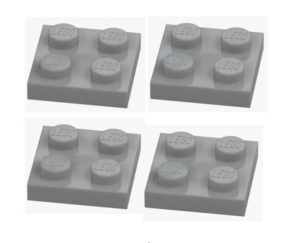 LEGO 4x Platte 2x2 Hellgrau Medium Stone Grey 3022 4211397 Plate Neu
