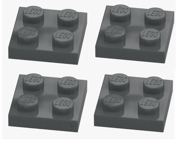 LEGO 4x Platte 2x2 Dunkelgrau Dark Stone Grey 3022 4211094 Plate NEU Bauplatte