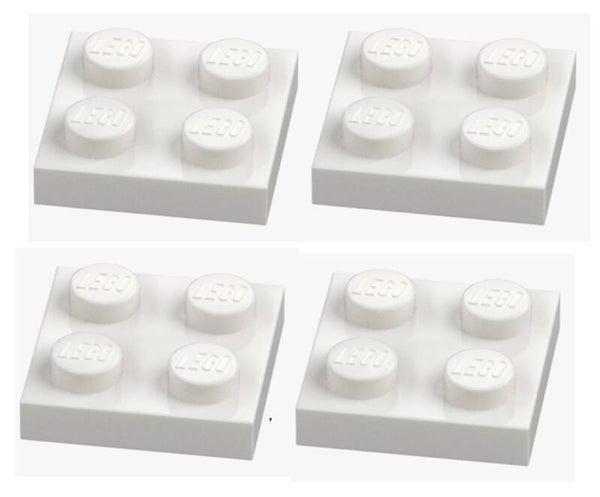LEGO 4x Platte 2x2 Weiß White 3022 302201 Plate Baustein Ersatzteil Neu