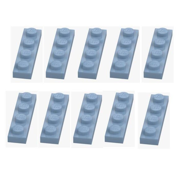 LEGO 10x Platte 1x4 Sandblau Sand Blue 3710 6111685 Plate Baustein Neu