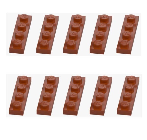 LEGO 10x Platte 1x4 Dunkelorange Dark Orange 3710 6074892 Plate Neu