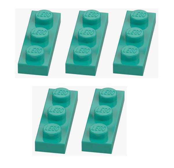 LEGO 5x Platte 1x3 Türkis Bright Bluish Green 3623 6546186 Grün Rasen Wiese NEU