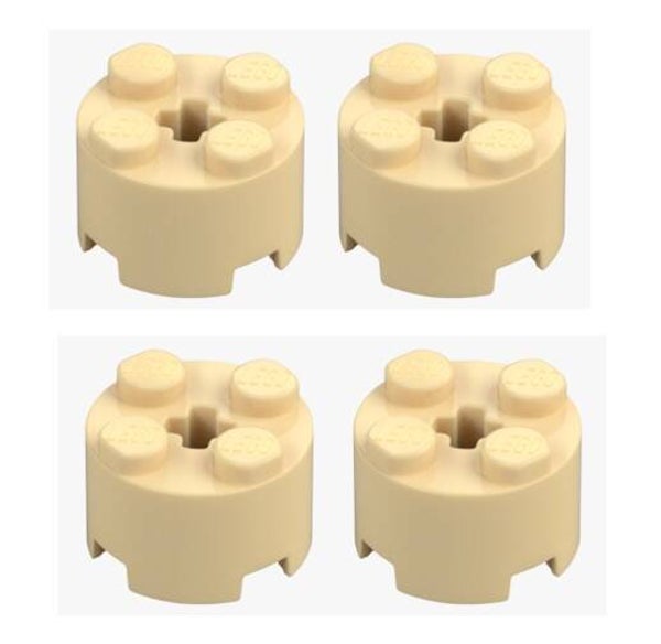 LEGO 4x Rundstein 2x2 Hellbeige Brick Yellow 6143 4125220 Ersatzteile Rund NEU