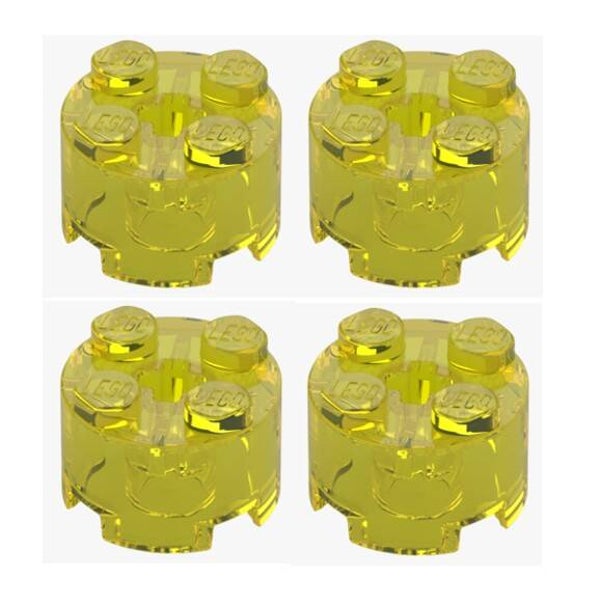 LEGO 4x Rundstein 2x2 Gelb Transparent 39223 6273155 Transparent Yellow Neu