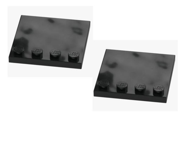 LEGO 2x Fliese 4x4 Schwarz mit 4 Noppen 6179 617926 Modified Tile Neu Black Knob