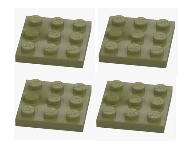 LEGO 4x Platte 3x3 Olivgrün 11212 6408049 Olive Green Plate Neu Grundplate