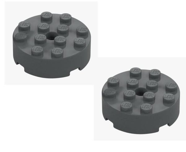 LEGO 2x Rundstein 4x4 mit Loch Dunkelgrau 87081 4558959 Rund Neu Dark Stone Grey