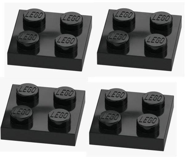 LEGO 4x Platte 2x2 Schwarz Black 3022 302226 Plate Baustein Ersatzteil Neu