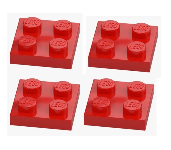 LEGO 4x Platte 2x2 Rot Bright Red 3022 302221 Plate Baustein Ersatzteil Neu
