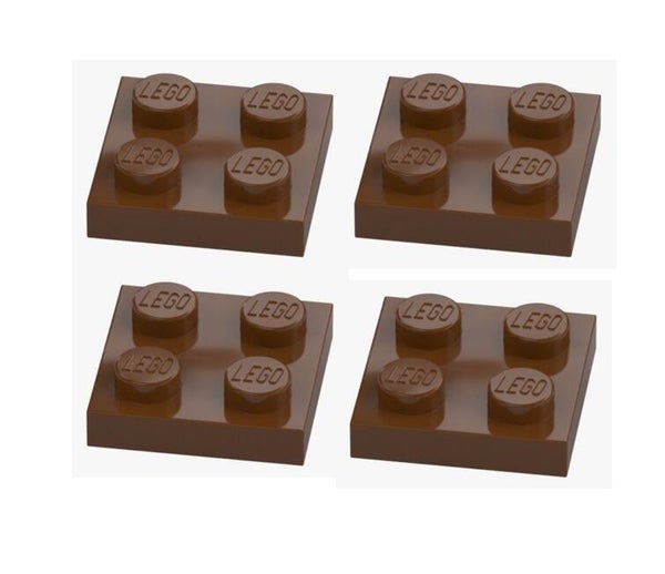 LEGO 4x Platte 2x2 Braun Reddish Brown 3022 421669 Plate Baustein Ersatzteil Neu