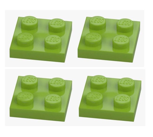 LEGO 4x Platte 2x2 Grün Bright Yellowish Green 3022 Plate Baustein 4537937