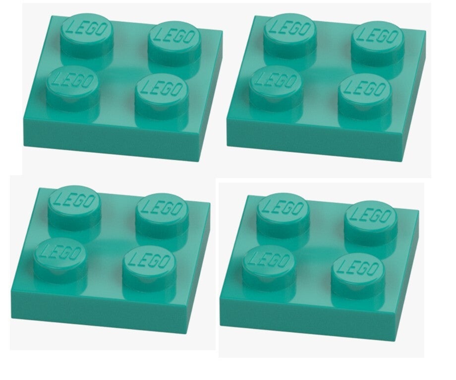 LEGO 4x Platte 2x2 Türkis 3022 6249390 Bright Bluish Green Plate Neu Grundplatte