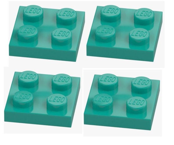 LEGO 4x Platte 2x2 Türkis 3022 6249390 Bright Bluish Green Plate Neu Grundplatte
