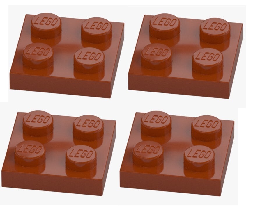 LEGO 4x Platte 2x2 Dunkelorange 3022 4615606 Dark Orange Grundplatte NEU