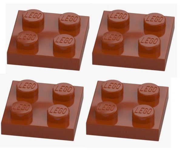 LEGO 4x Platte 2x2 Dunkelorange 3022 4615606 Dark Orange Grundplatte NEU