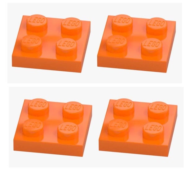 LEGO 4x Platte 2x2 Orange 3022 4159007 Bright Orange Grundplatte NEU