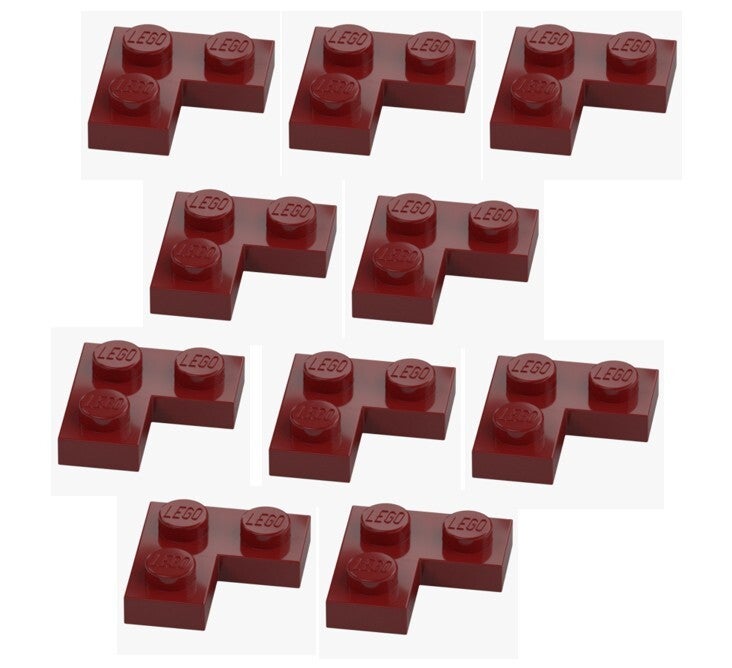 LEGO 10x Eckplatte 2x2 Dunkelrot 2420 4585751 New Dark Red Plate 1x2x2 NEU