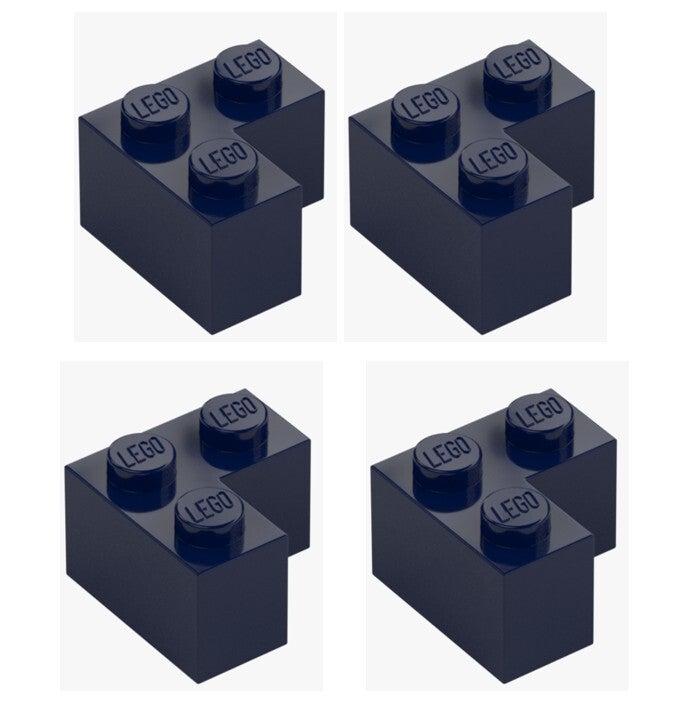 LEGO 4x Eckstein 1x2x2 Dunkelblau 2357 6228123 Corner Brick Neu 2x2 Earth Blue