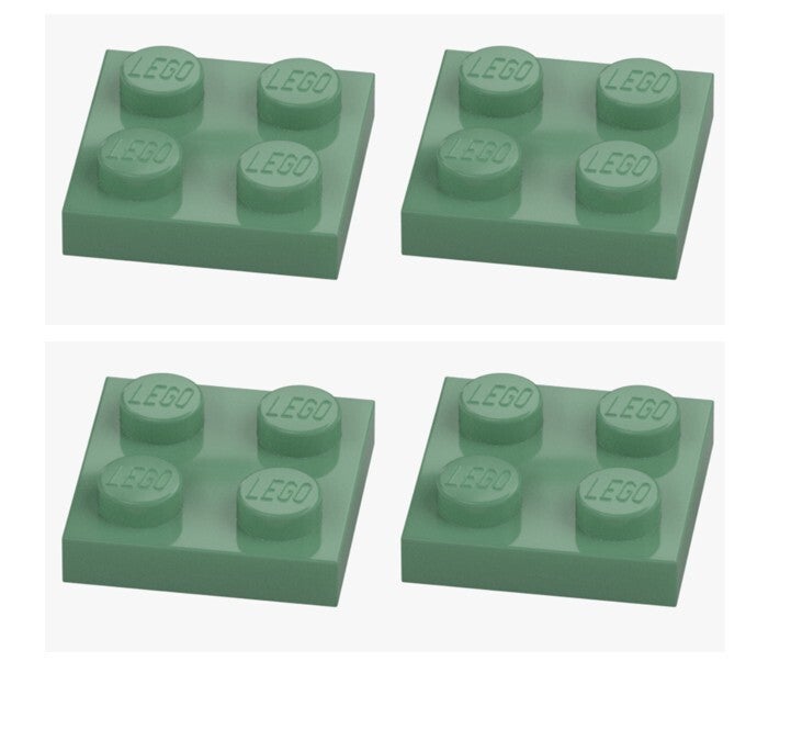 LEGO 4x Platte 2x2 Sand Green Olivgrün 3022 6186823 Plate Neu Sandgrün