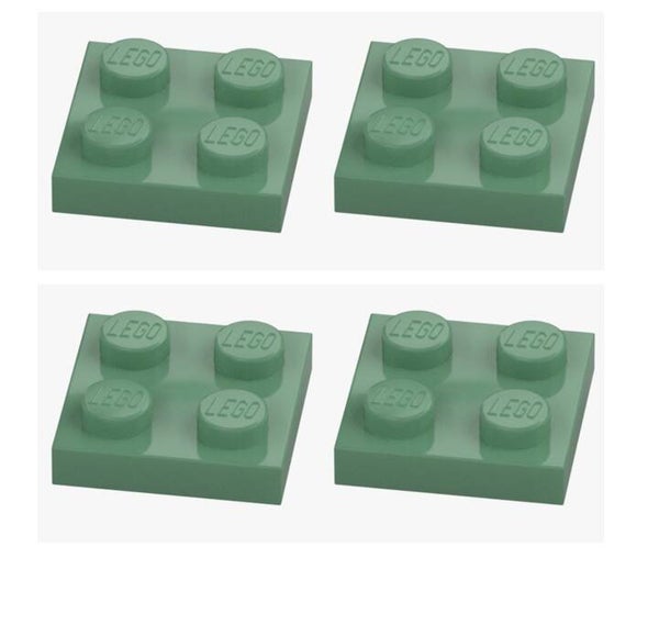 LEGO 4x Platte 2x2 Sand Green Olivgrün 3022 6186823 Plate Neu Sandgrün