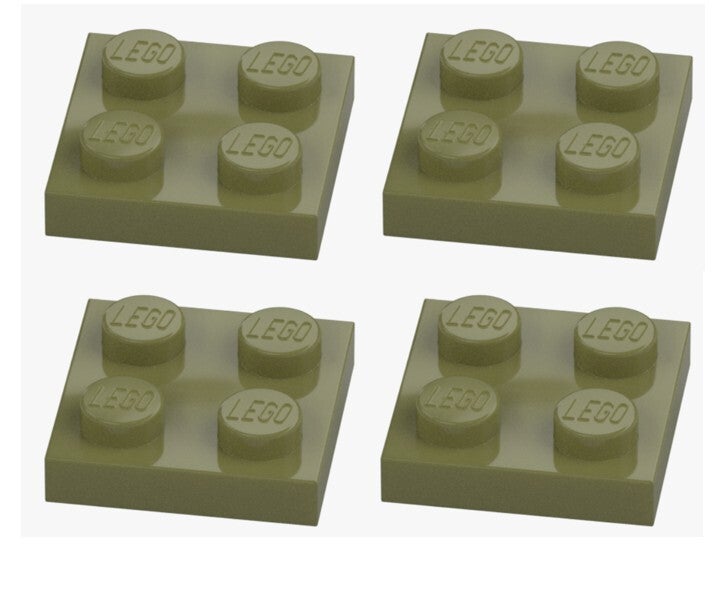LEGO 4x Platte 2x2 Olive Green Grün 3022 6079617 Plate Grundplatte NEU