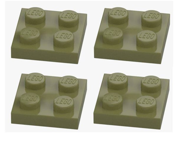 LEGO 4x Platte 2x2 Olive Green Grün 3022 6079617 Plate Grundplatte NEU