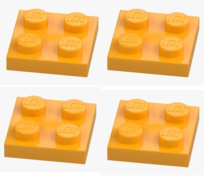 LEGO 4x Platte 2x2 Gelborange 3022 6003033 Flame Yellowish Orange NEU