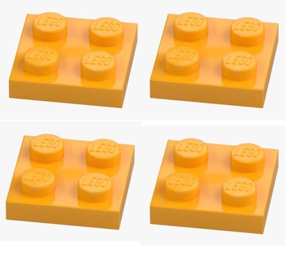 LEGO 4x Platte 2x2 Gelborange 3022 6003033 Flame Yellowish Orange NEU