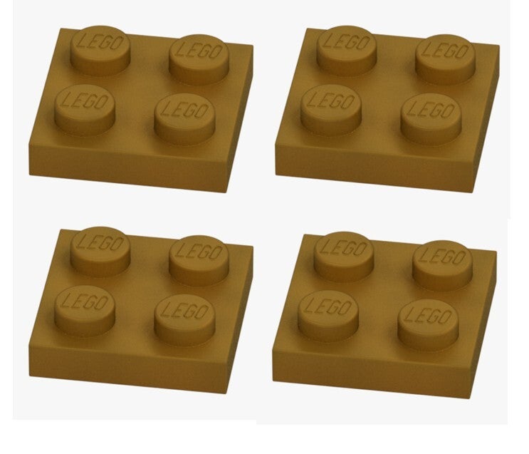 LEGO 4x Platte 2x2 Warm Gold Gold 3022 6347982 Plate Grundplatte NEU