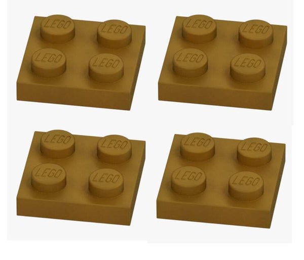 LEGO 4x Platte 2x2 Warm Gold Gold 3022 6347982 Plate Grundplatte NEU